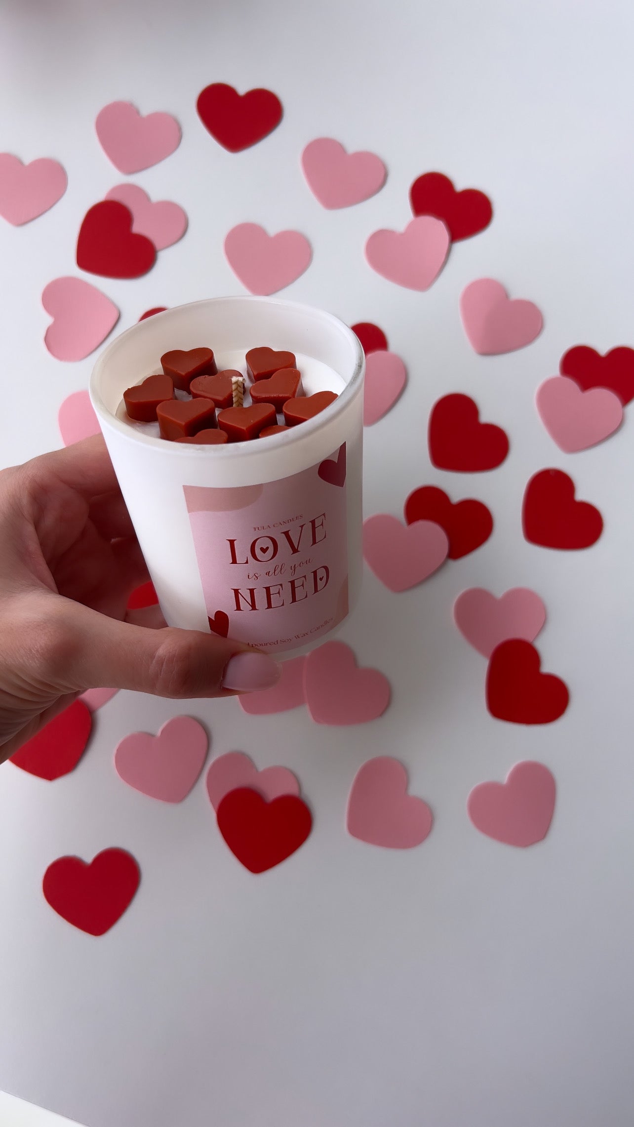 Love is all you need candle jar