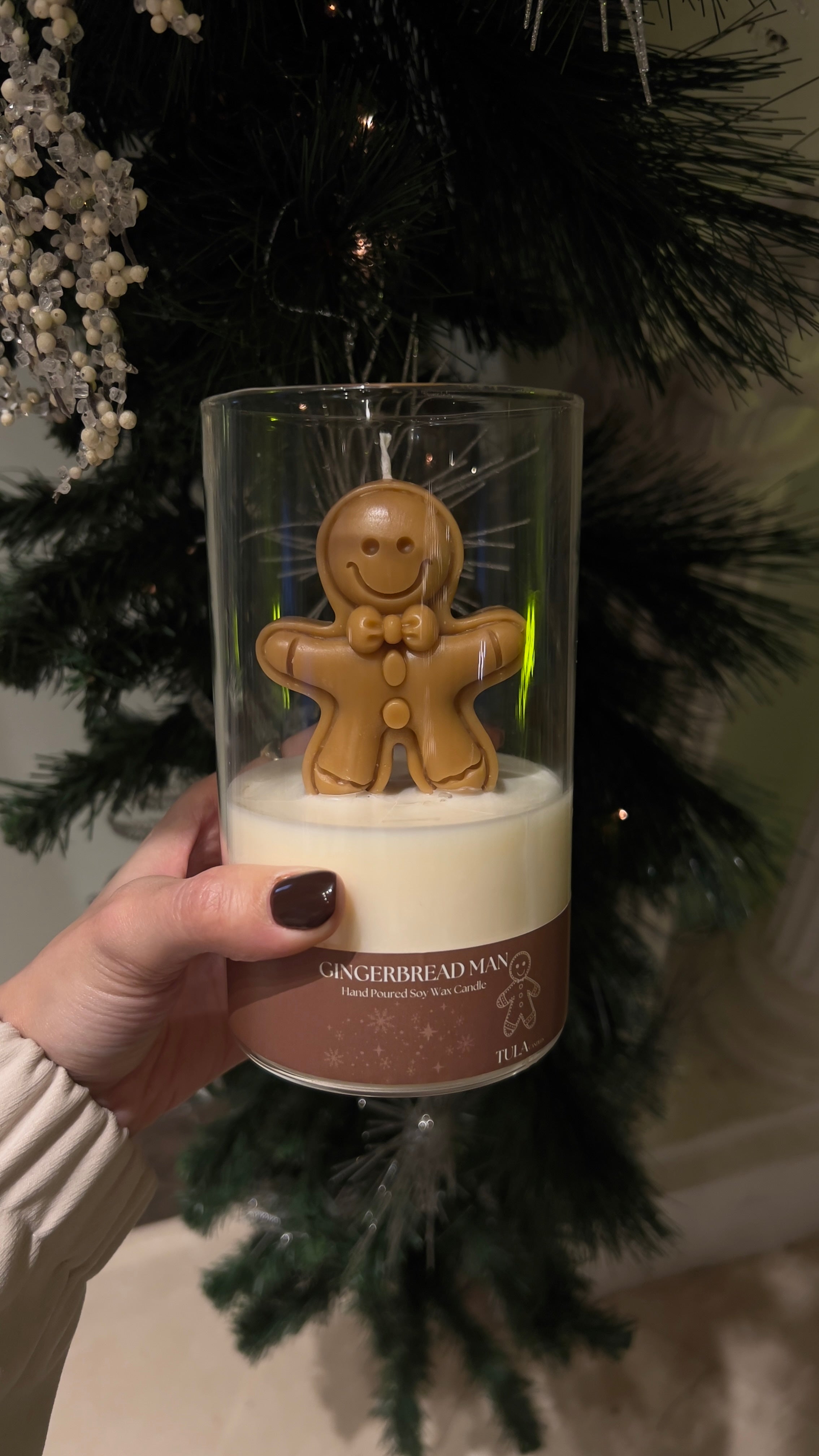 Large Gingerbread Man Glass Cup