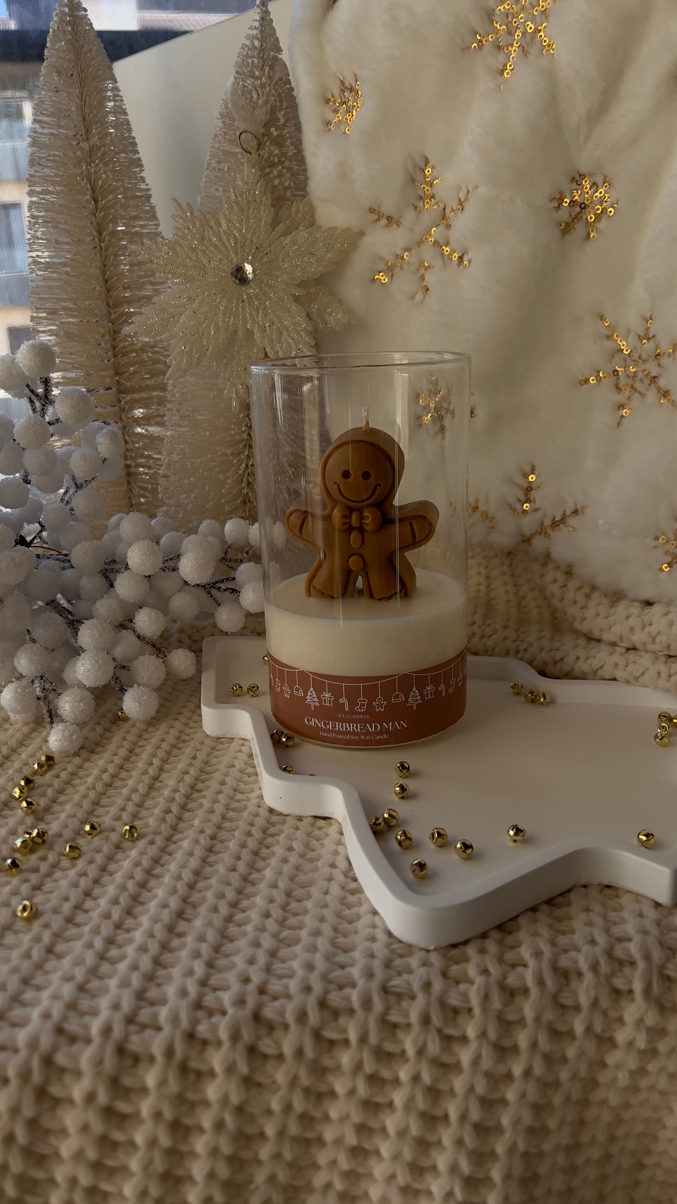 Large Gingerbread Man Glass Cup