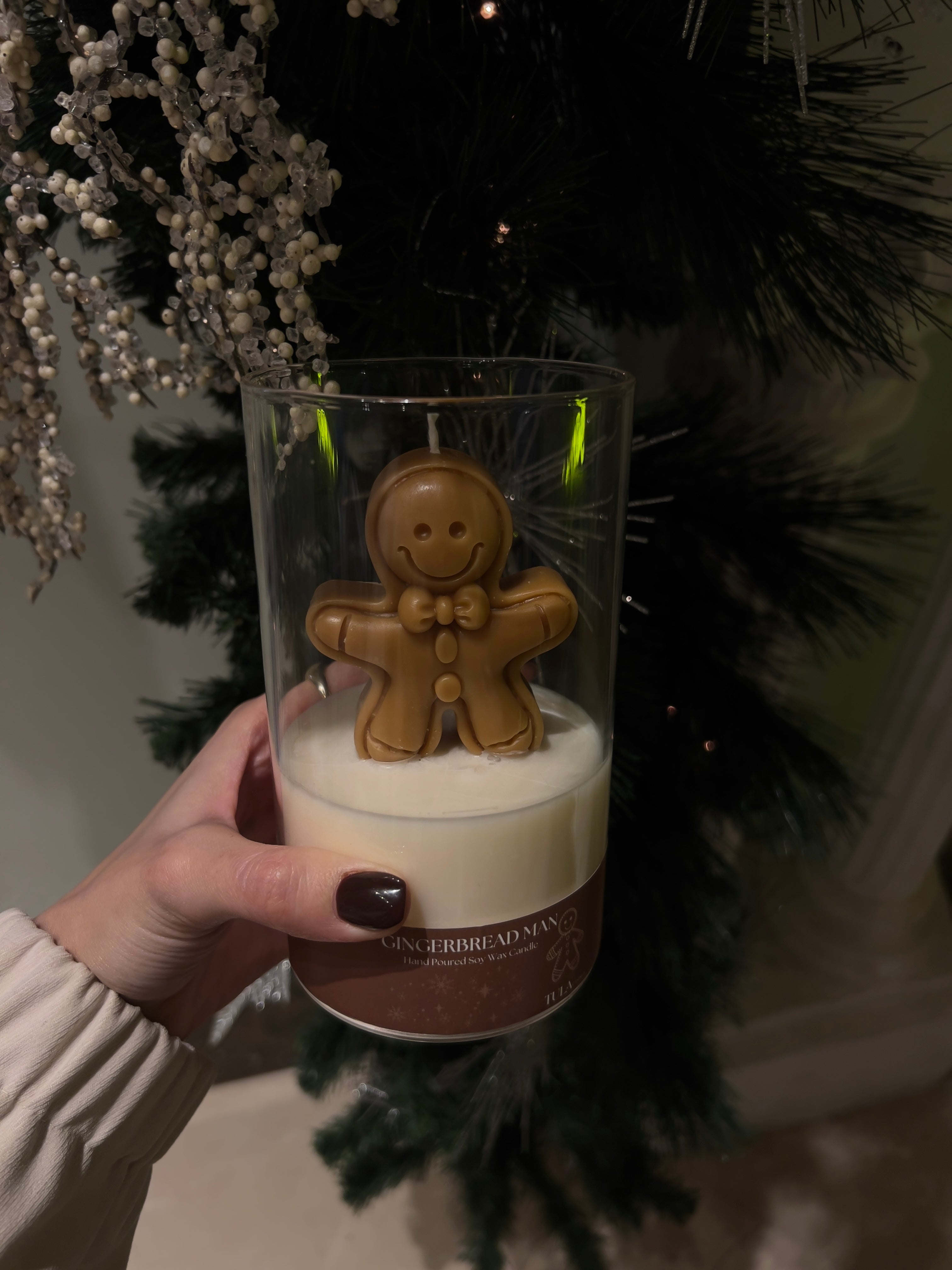 Large Gingerbread Man Glass Cup
