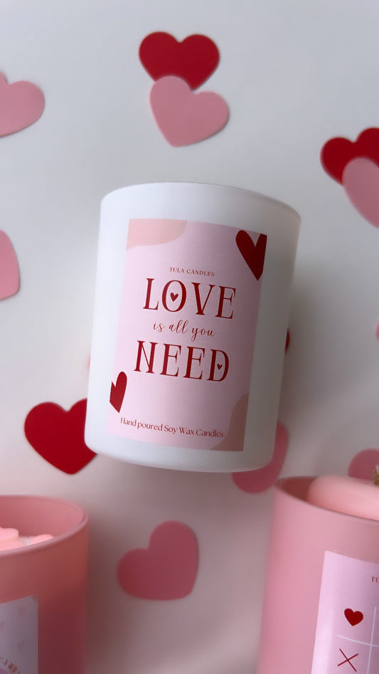 Love is all you need candle jar