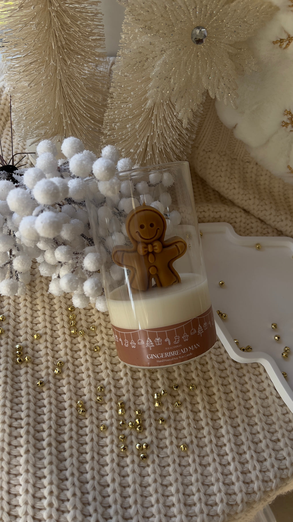 Large Gingerbread Man Glass Cup