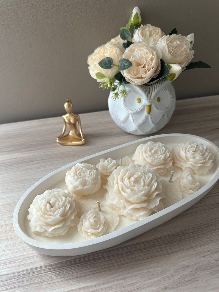 Oval Candle with Roses