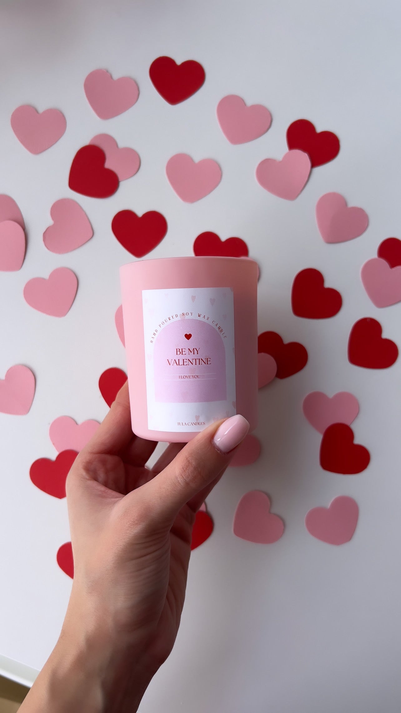 Be my valentine candle jar