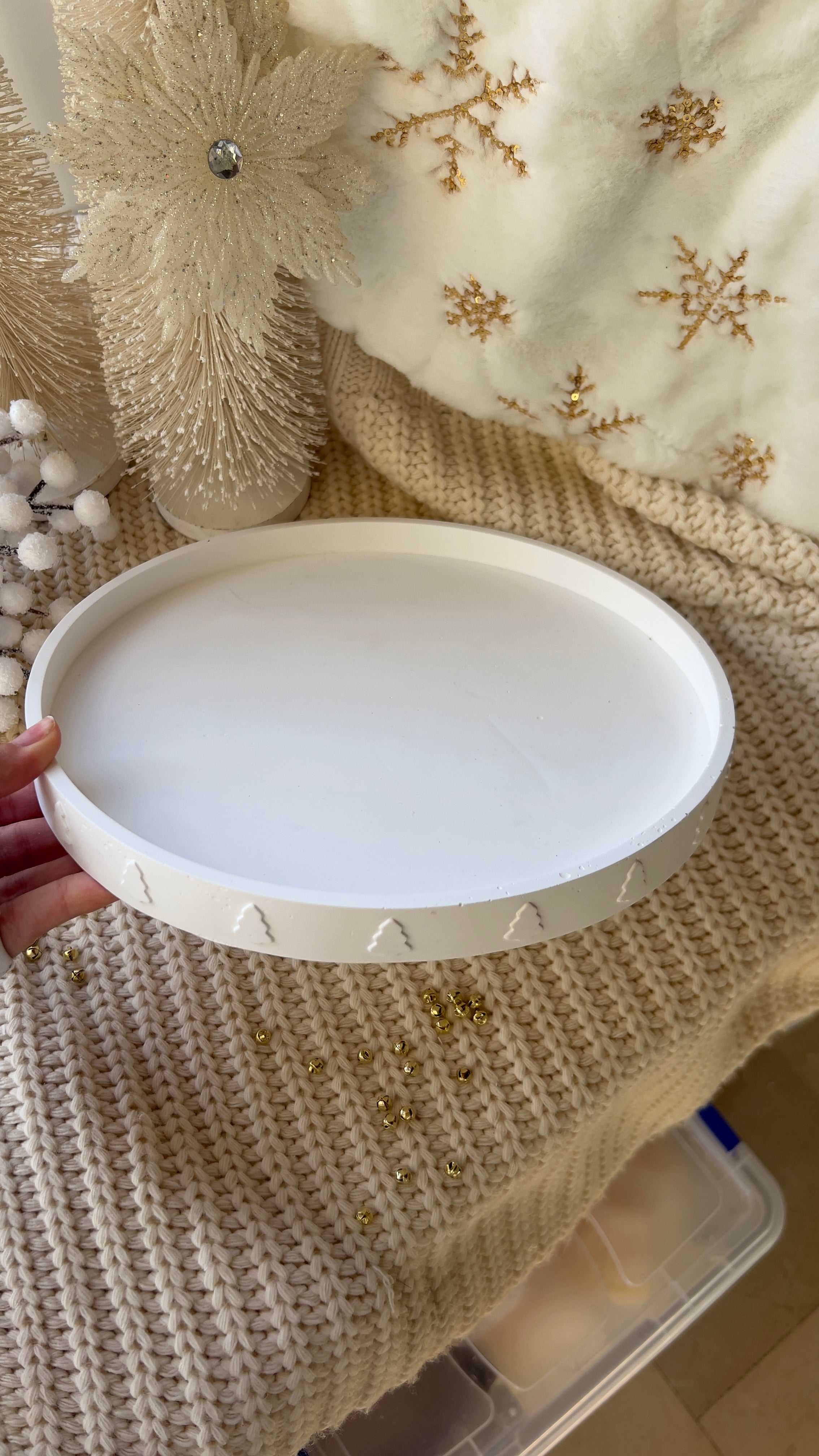 Round Tray with Mini Trees
