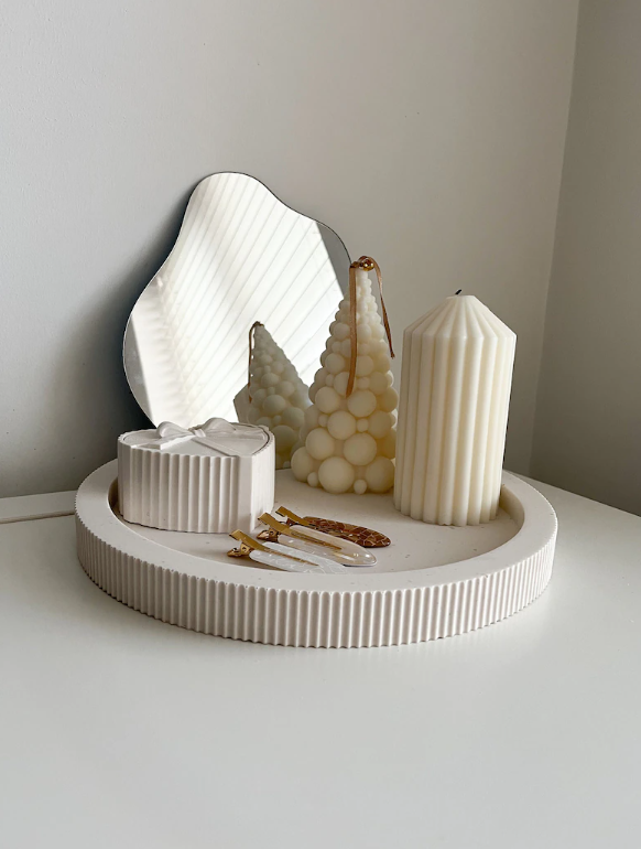 صينية دائرية مضلعة