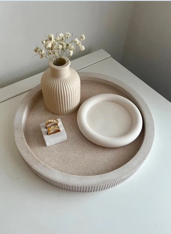 صينية دائرية مضلعة