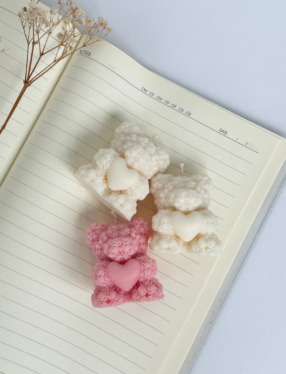 Mini Teddy Bear with Roses and Heart